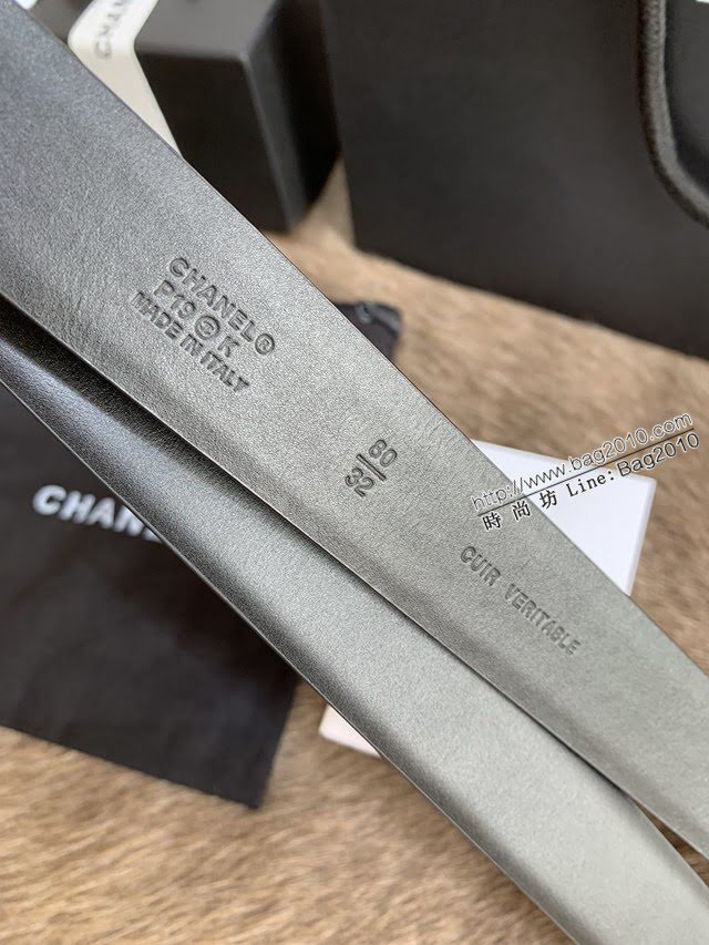 Chanel女士皮帶 香奈兒小香鑽圈雙面用小牛皮腰帶  jjp1165